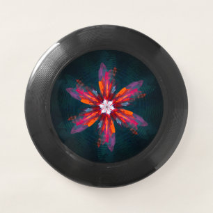 Floral Mandala Flowers Orange Red Blue Abstract Wham-O Frisbee