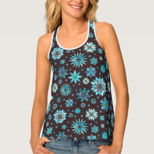 Floral Mandala Geometric Crystal Floral Tank Top