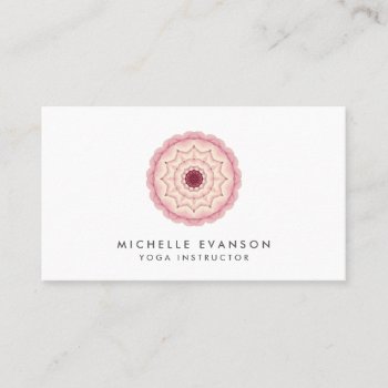 Floral Mandala Lotus Yoga Teacher Instructor Business Card by whimsydesigns at Zazzle