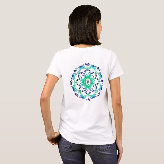 Floral  mandala. monogram. T-Shirt (Back Full)