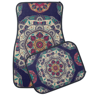 Floral Mandala: Ornamental Vintage Seamless Car Floor Mat