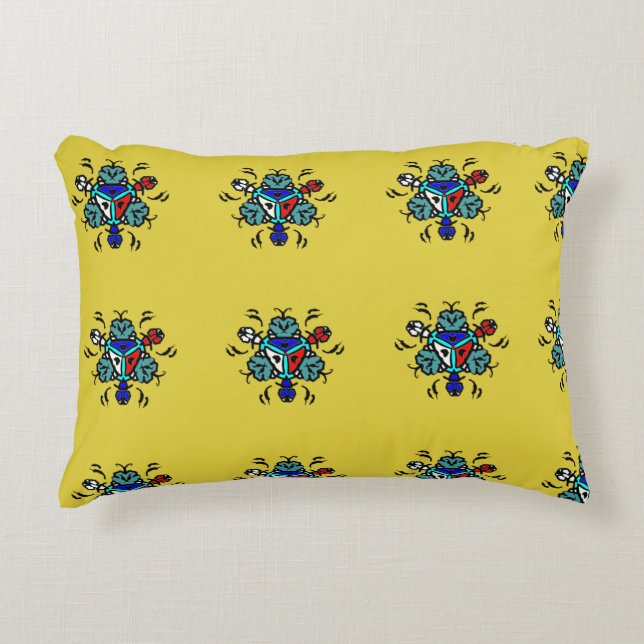 Floral Mandala Pattern Accent Pillow (Front)