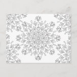 Floral Mandala Pattern Adult Coloring Postcard