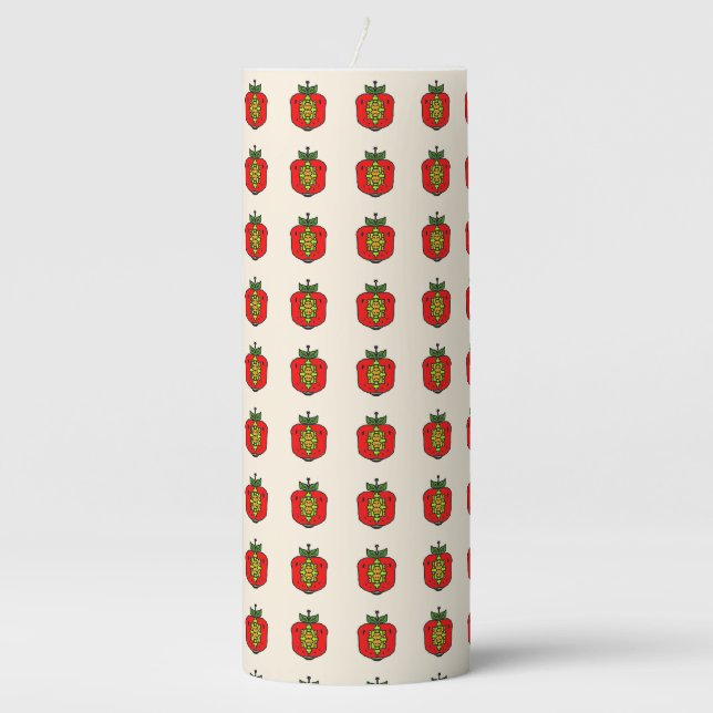 Floral Mandala Pattern Pillar Candle (Front)
