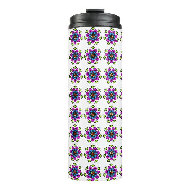 Floral Mandala Pattern Thermal Tumbler (Front)