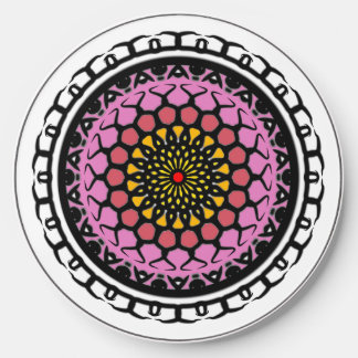 Floral Mandala Pattern Vibrant Orbit Wireless Char Charger