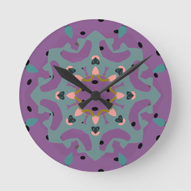 Floral Mandala Round Clock (Front)