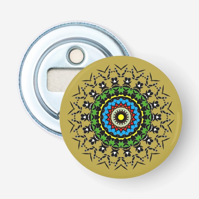 Floral Mandala Seamless Bottle Opener (Front)