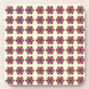 Floral Mandala Seamless Pattern Beverage Coaster