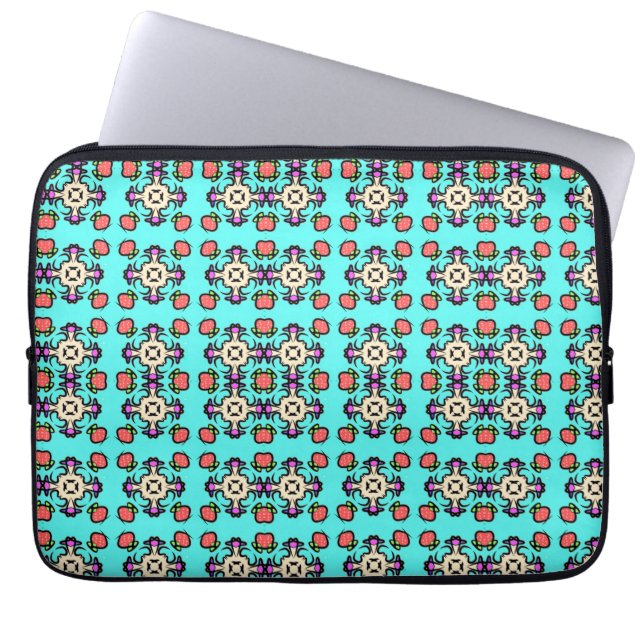 Floral Mandala Seamless Pattern Laptop Sleeve (Front)