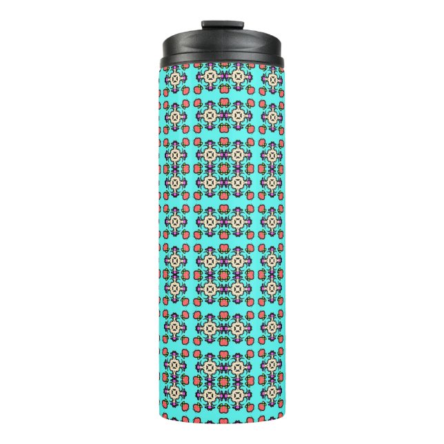 Floral Mandala Seamless Pattern Thermal Tumbler (Front)