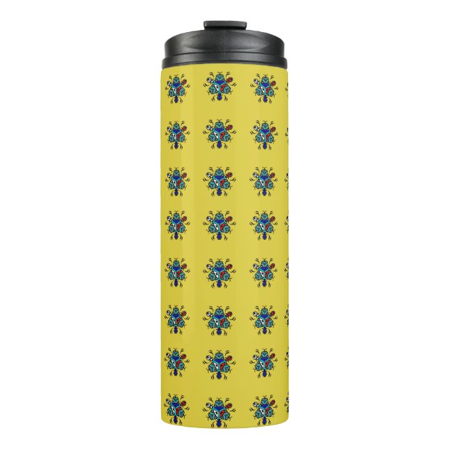 Floral Mandala Seamless Pattern Thermal Tumbler (Front)