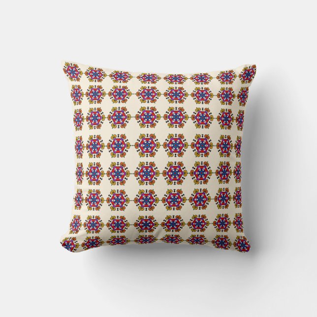 Floral Mandala Seamless Pattern Throw Pillow (Front)