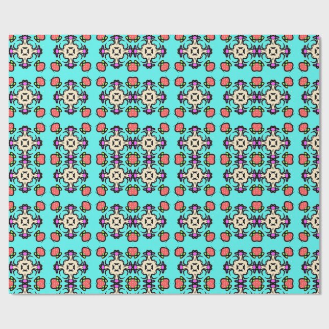 Floral Mandala Seamless Pattern Wrapping Paper (Flat)