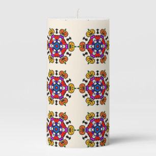 Floral Mandala Seamless Pillar Candle
