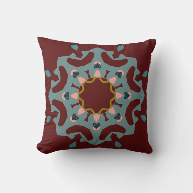 Floral Mandala Throw Pillow (Front)