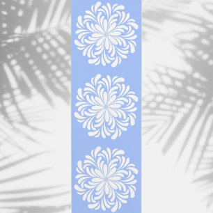 Floral Mandala White and Blue Yoga Mat