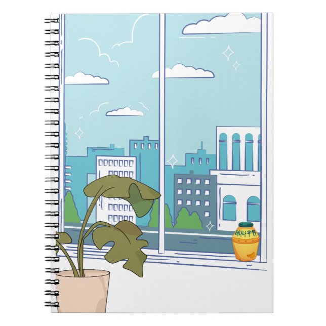 Floral Manhwa AestheticDescription: A high-resolut Notebook (Front)