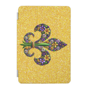 Floral Mardi Gras fleur de lis iPad Mini Cover