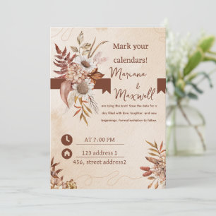 Floral Maroon Color Invitation