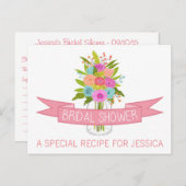 Floral Mason Jar Bridal Shower Recipe Cards (Front/Back)