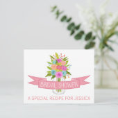 Floral Mason Jar Bridal Shower Recipe Cards (Standing Front)
