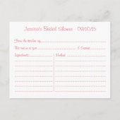 Floral Mason Jar Bridal Shower Recipe Cards (Back)