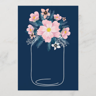 Floral mason jar template