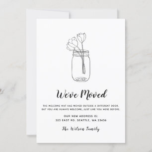 Floral Mason Jar We Have Moved New Address Moving