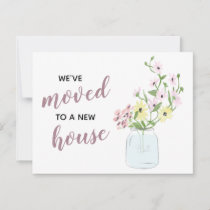 Floral Mason Jar We Have Moved New Address Moving Postcard