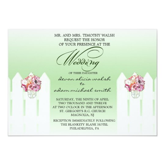 Floral Mason Jar Wedding Invitation Zazzle