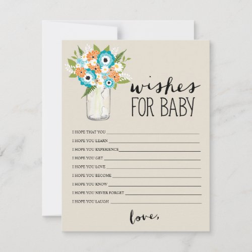 Floral Mason Jar | Wishes for Baby Announcement