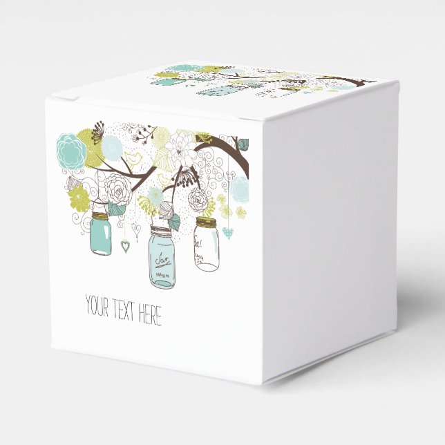 Floral Mason Jars Favor Boxes (Front Side)