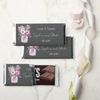 Floral Mason Jars Gray Wedding Favors