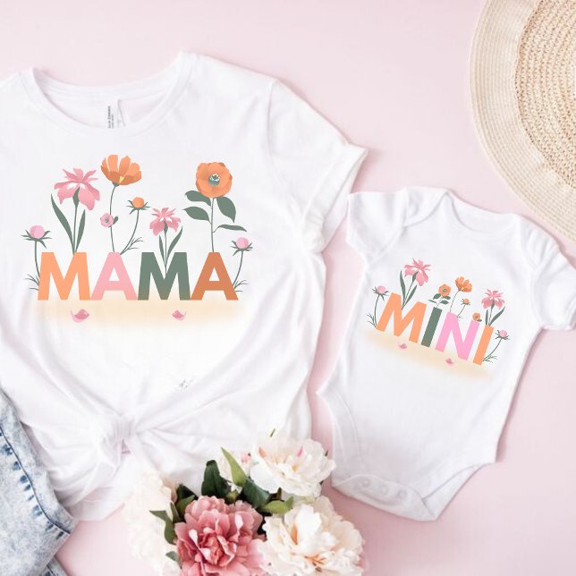 Floral  Matching Mommy daughter  T-Shirt (Creator Uploaded)