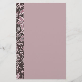 Floral Mauve and Chocolate Stationery
