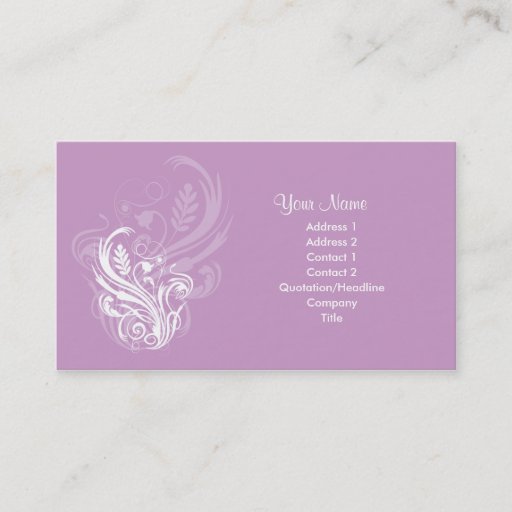 Customizable Floral mauve Business card