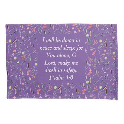 FLORAL Mauve Lilac Peace Sleep Safety  Christian Pillow Case