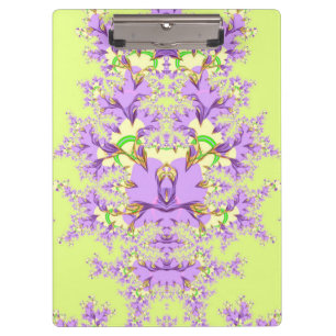 FLORAL ~ Mauve, Yellow and Green design Clipboard