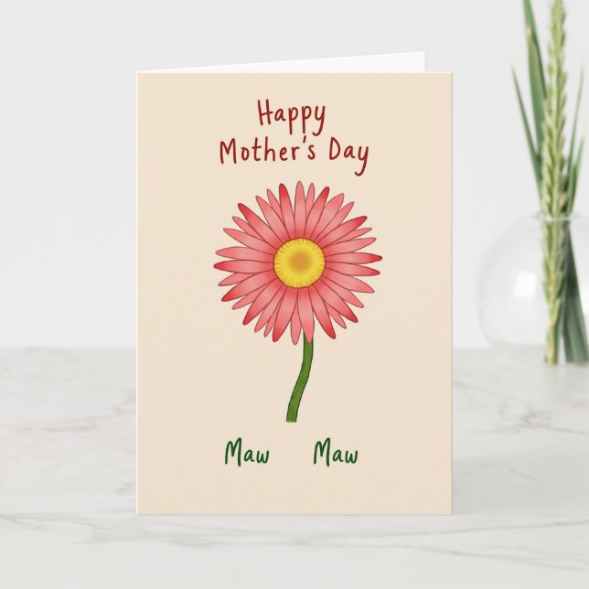 Floral Maw Maw Mothers Day Card (Front)