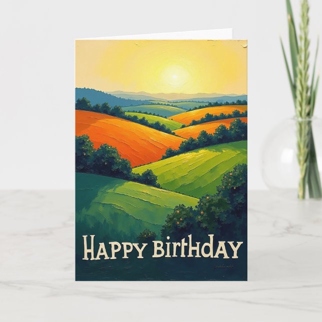 Floral Meadow Birthday Card (Front)