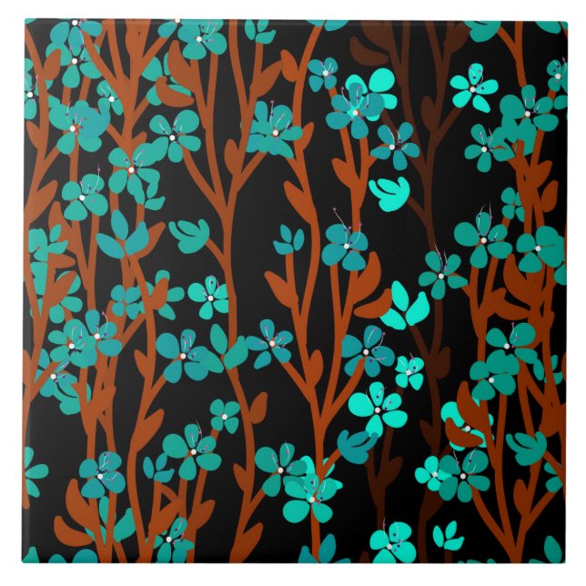 Floral Meadow Ceramic Tile (Front)