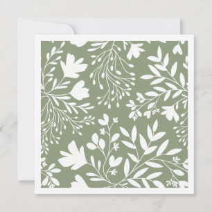 Floral Meadow Dreams Botanical Silhouettes Sage Note Card