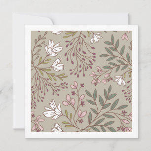 Floral Meadow Dreams Wildflower Botanical Art Card