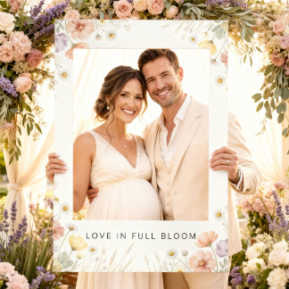 Floral Meadow Wildflower Baby Shower Selfie Frame