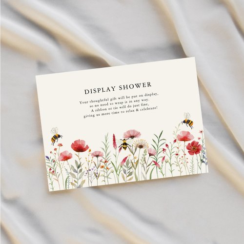 Floral Meant To Bee Display Shower Bridal Shower Enclosure Card