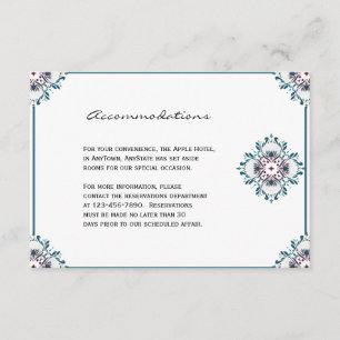 Floral Medallion in Teal and Rose Wedding Insert