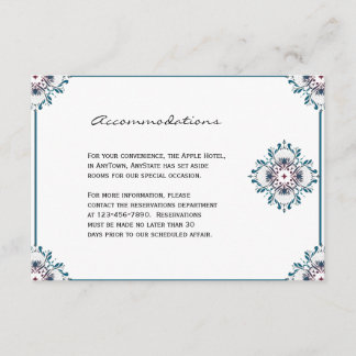 Floral Medallion in Teal and Rose Wedding Insert