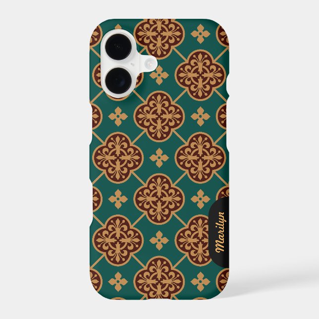 Floral medieval tile pattern CC0906 Augustus Pugin Iphone Case (Back)