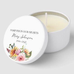 Floral Memorial Funeral Mini Candle Favors